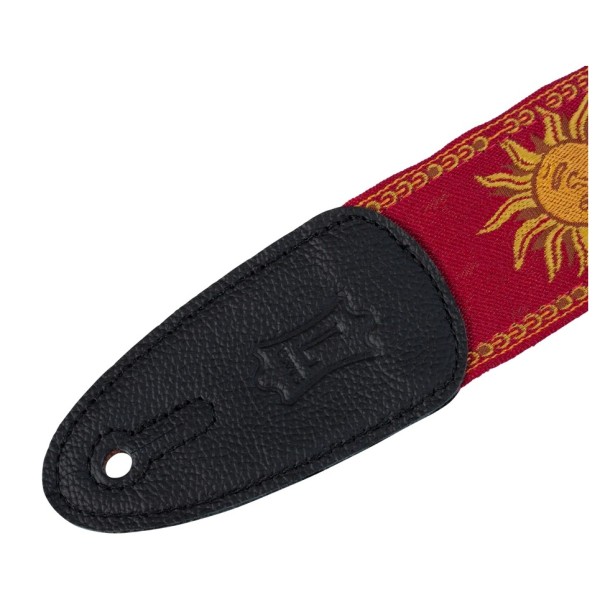 Levys Jacquard Weave W Leather Back & Ends 2 Sun Design, Red - Ends