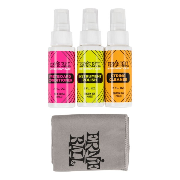Ernie Ball Instrument Care 3-Pack with Microfibre Cloth - Without Packaging