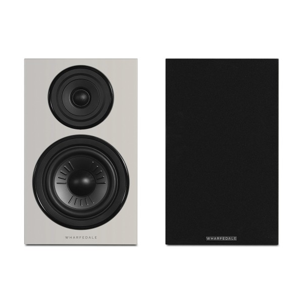Wharfedale Diamond 12.2i Bookshelf Speakers (Pair), Grey - dual front grille / no grille 
