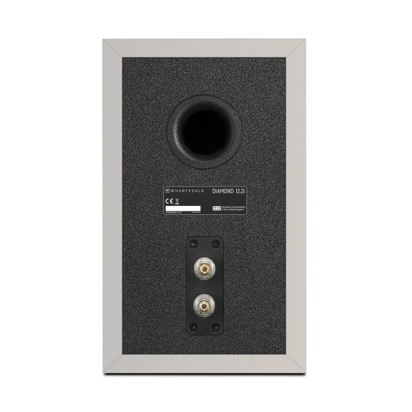 Wharfedale Diamond 12.2i Bookshelf Speakers (Pair), Grey - rear 