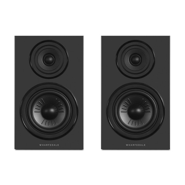 Wharfedale Diamond 12.2i Bookshelf Speakers (Pair), Walnut - front no grille