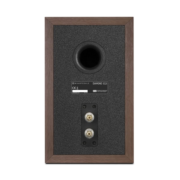 Wharfedale Diamond 12.2i Bookshelf Speakers (Pair), Walnut rear 
