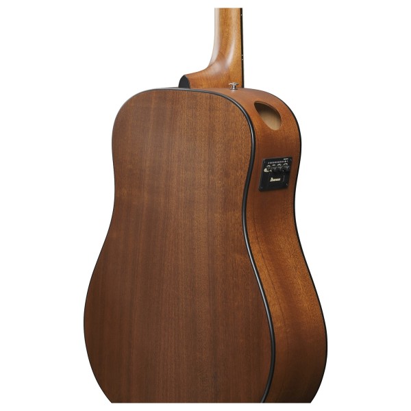 Ibanez AAD54E Advanced Acoustic, Open Pore Mahogany Sunburst - back of body