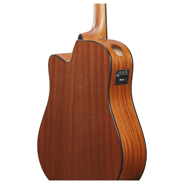 Ibanez AAD51CE Advanced Acoustic, Natural High Gloss - back of body