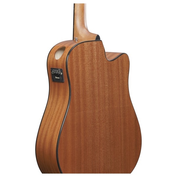 Ibanez AAD51LCE Advanced Acoustic Left Handed, Dark Violin Sunburst - back of body
