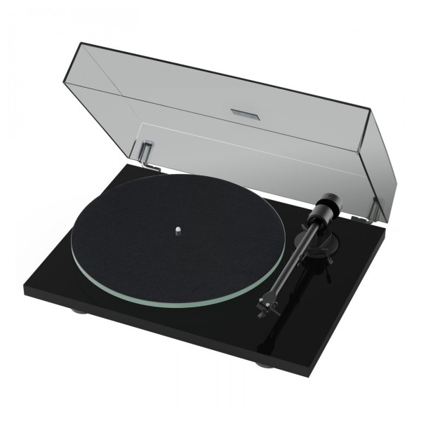 Pro-Ject T1 EVO Standard Turntable, Black angle lid