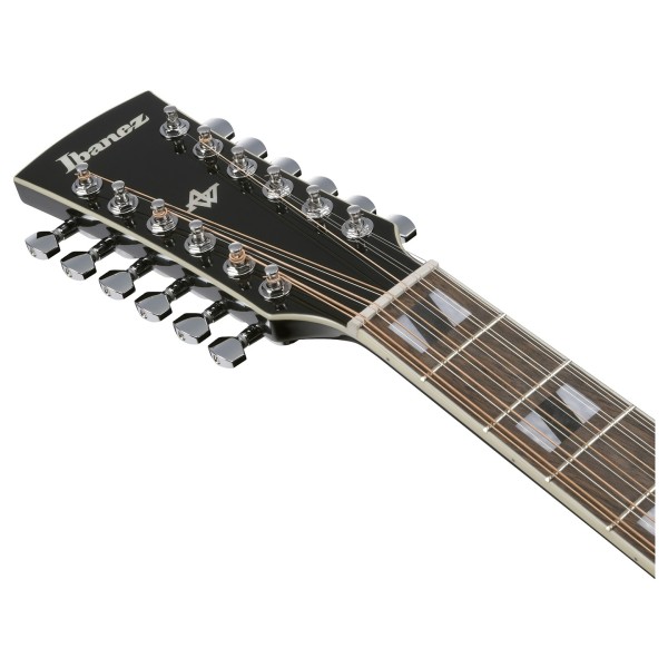 Ibanez AJ7012M1E Artwood 12-String, Black - headstock