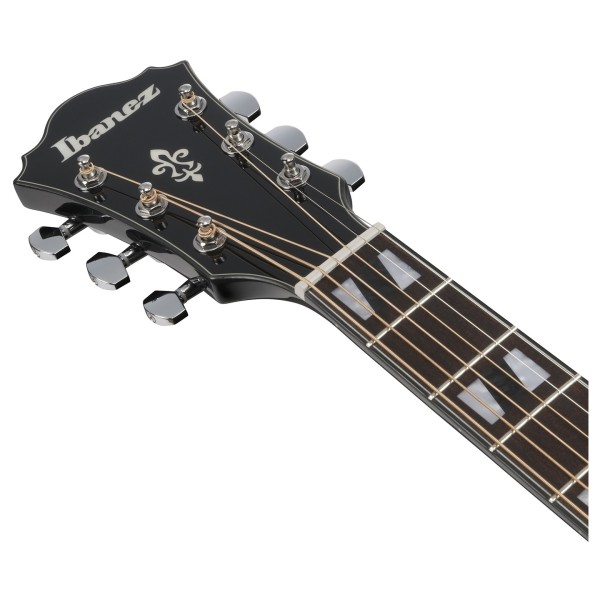 Ibanez AE170, Transparent Black - headstock