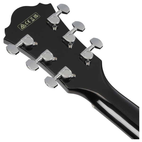 Ibanez AE170, Transparent Black - back of headstock