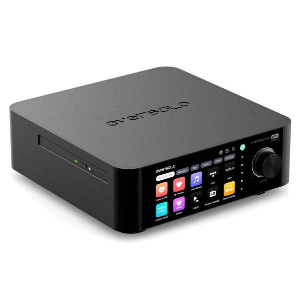 Eversolo Play Streaming Amplifier CD Edition, Black - facing right 