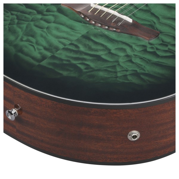 Ibanez AEWC16QA, Transparent Emerald Burst - jack socket