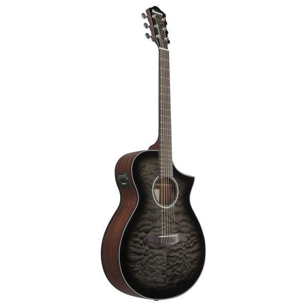 Ibanez AEWC16QA, Transparent Black Sunburst - side view