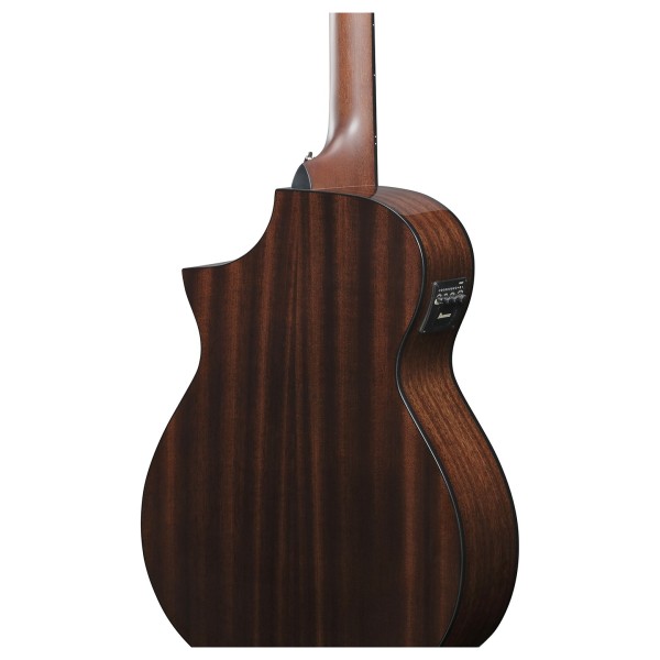 Ibanez AEWC16QA, Transparent Black Sunburst - back of body