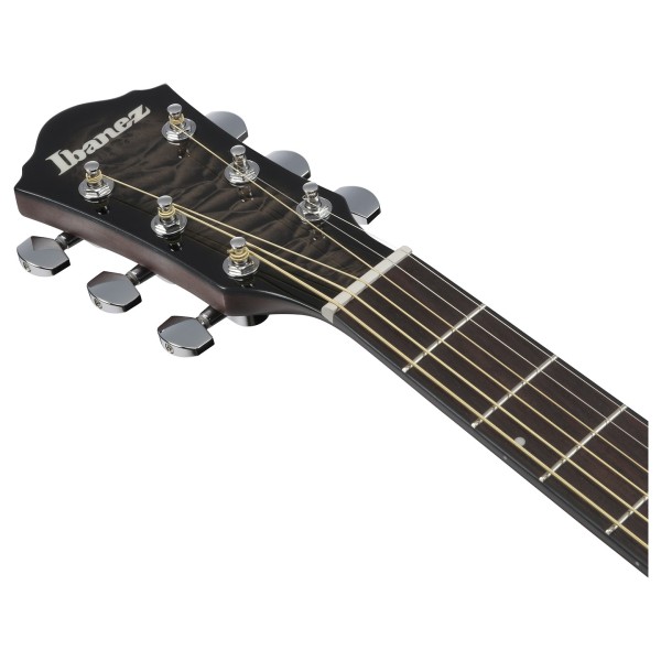 Ibanez AEWC16QA, Transparent Black Sunburst - headstock
