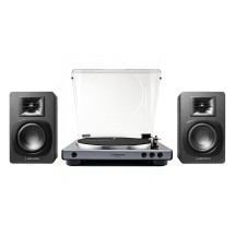 Audio Technica AT-LP60XUSB Turntable, Gun Metal & AT-SP3X Bookshelf Speakers, Black Hi-Fi Bundle