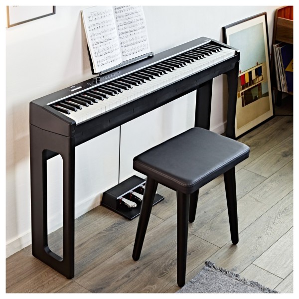Keynote Compact Digital Upright Piano with Bluetooth, Black
