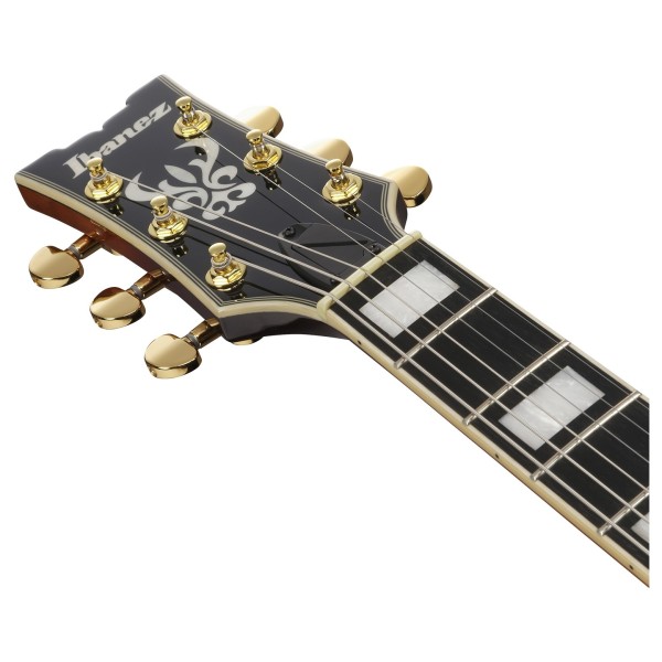 Ibanez AM93QA Artcore Expressionist, Vintage Violin High Gloss - headstock