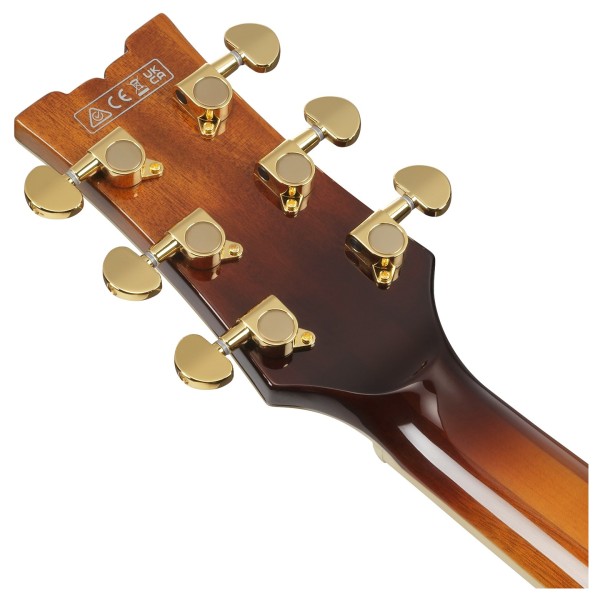 Ibanez AM93QA Artcore Expressionist, Vintage Violin High Gloss - back of headstock