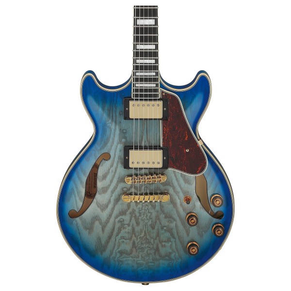 Ibanez AM93QA Artcore Expressionist, Jet Blue Burst - body