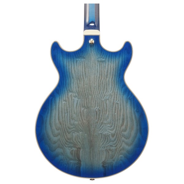 Ibanez AM93QA Artcore Expressionist, Jet Blue Burst - back of body