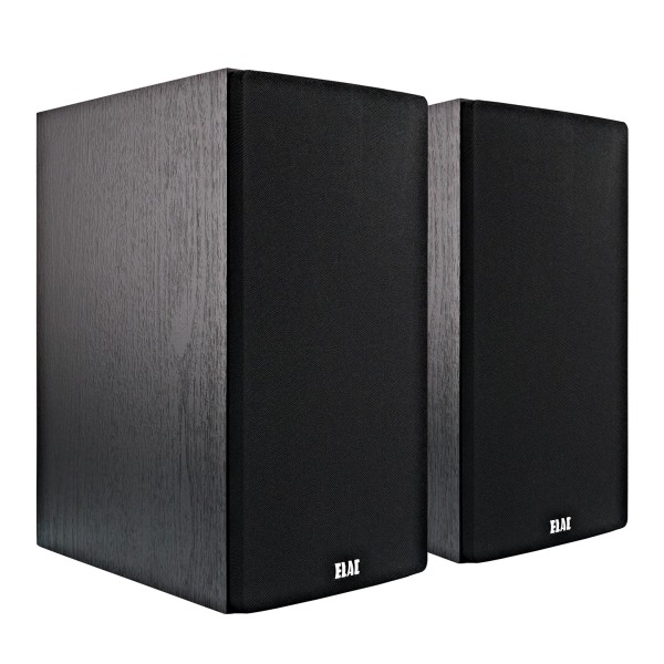 ELAC Debut B6.2 Vinyl Bookshelf Speaker (Pair), Black Ash - right dbl grille 