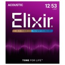 Elixir 11050 POLYWEB Light Acoustic Strings, 12-53