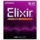 Elixir 11002 NANOWEB Extra Light Acoustic Guitar Strings, 10-47