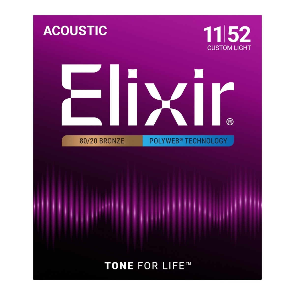 Click to view product details and reviews for Elixir 11025 Polyweb Custom Light Acoustic Strings 11 52.