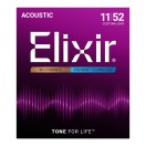 Elixir 11025 POLYWEB Custom-Light Acoustic Strings, 11-52