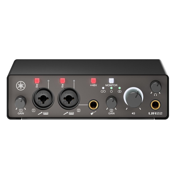 Yamaha UR22 MK3 Interface Black, Front Top