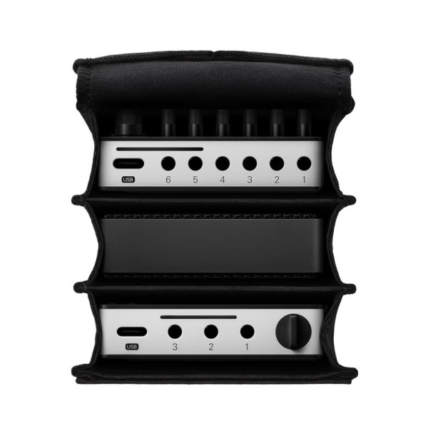 Field Recorder Accordian Bag, Black - In Use (Field Recorders Not Included)