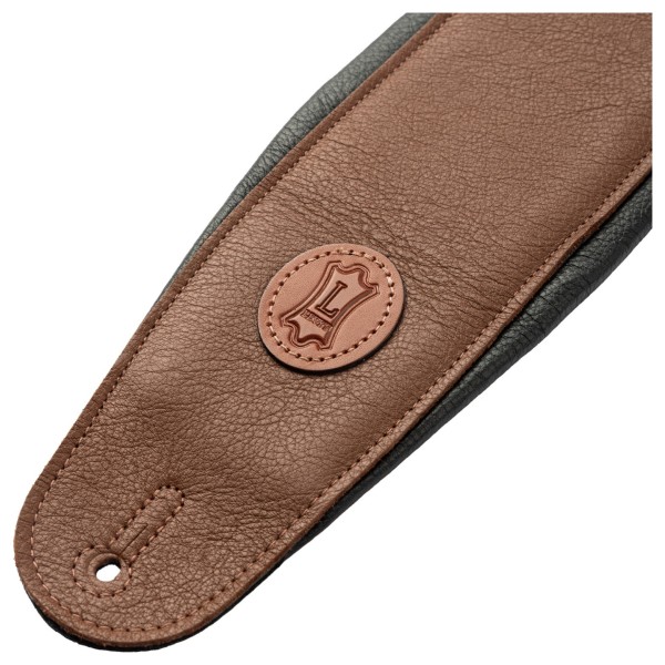 Levy's Signature Legacy 4.5" Leather Guitar Strap, Brown - end