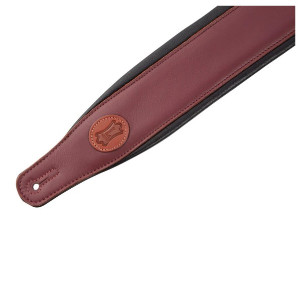 Levy's Signature Legacy 3.25" Leather Guitar Strap, Brown - detail shot