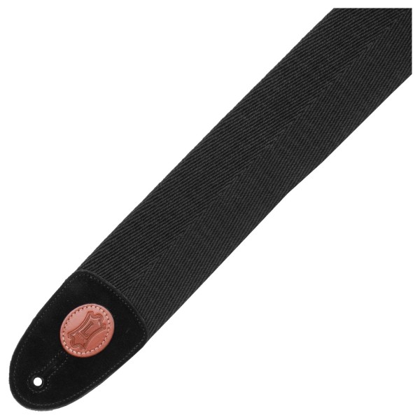Levy's Signature 3" Cotton Guitar Strap, Black & Walnut - end