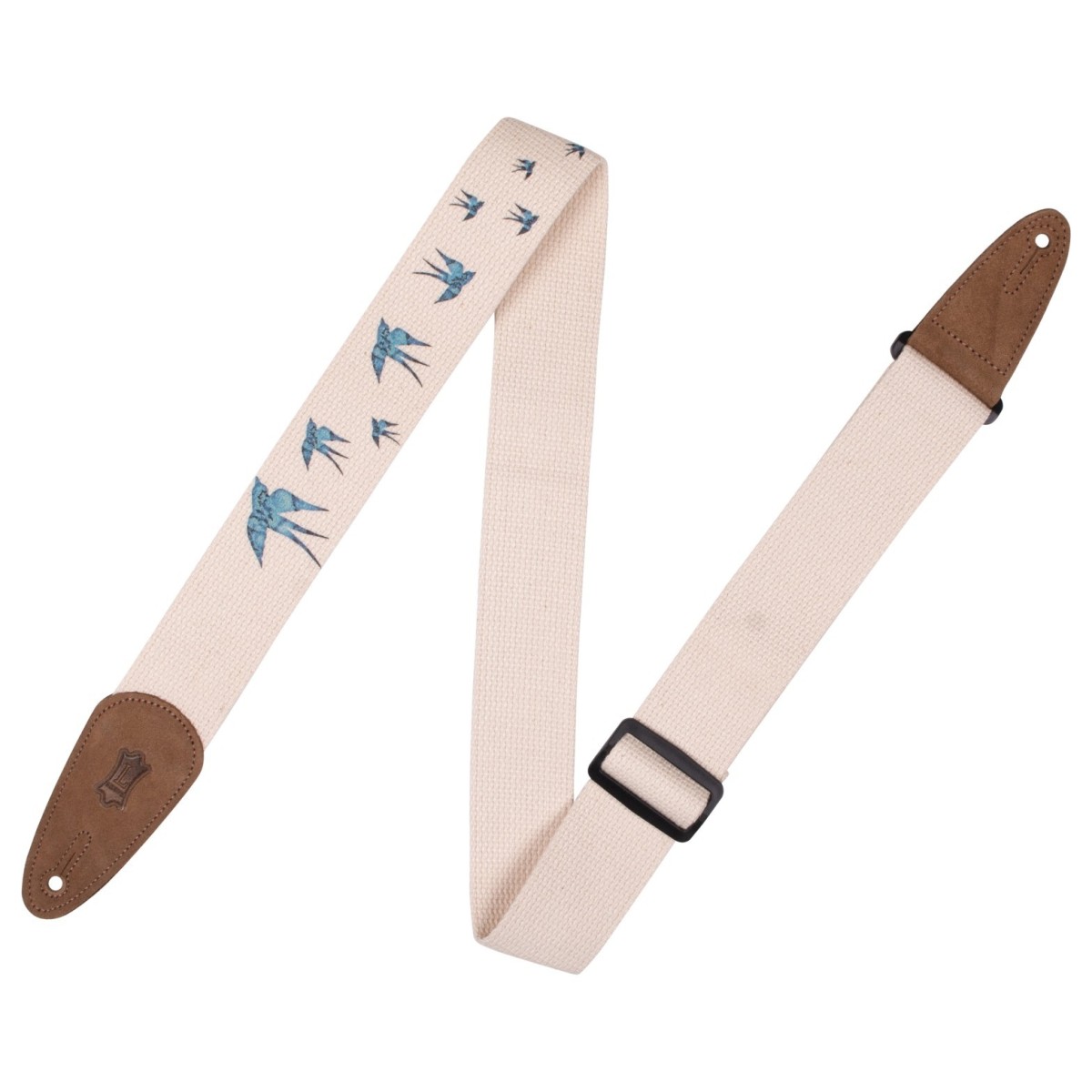 Levys Nature 2″ Cotton Guitar Strap Blue Birds