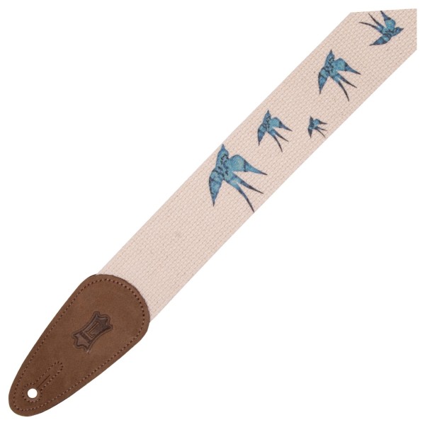 Levy's Nature 2" Cotton Guitar Strap, Blue Birds - end