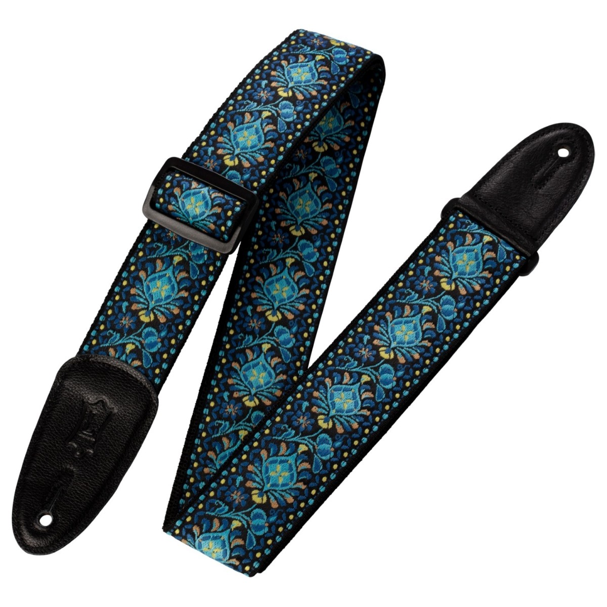 Click to view product details and reviews for Levys Hootenanny 2 Jacquard Weave Guitar Strap Blue Floral.