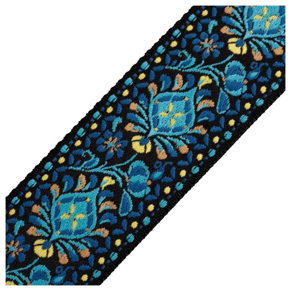 Levy's Hootenanny 2" Jacquard Weave Guitar Strap, Blue Floral - pattern