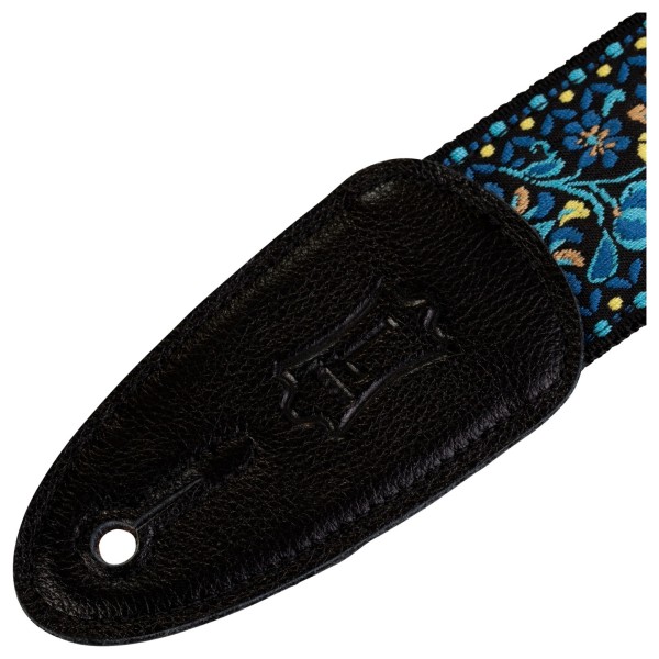 Levy's Hootenanny 2" Jacquard Weave Guitar Strap, Blue Floral - end