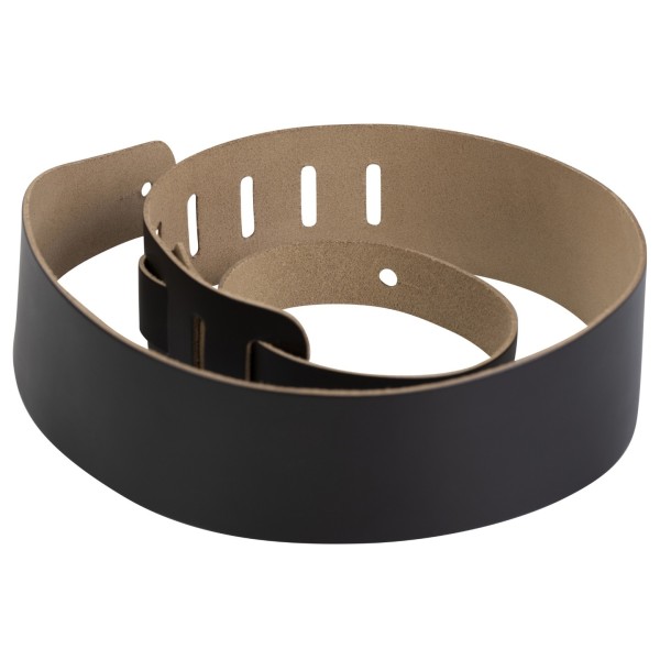 Levy's Streamline 2.5" Leather Guitar Strap, Black - coiled