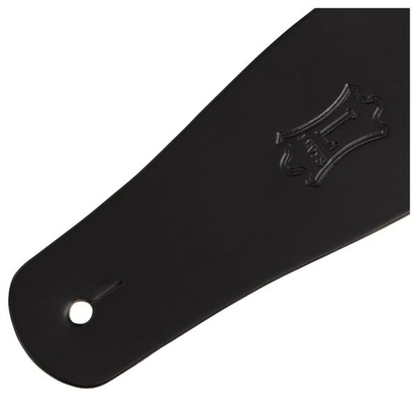 Levy's Streamline 2.5" Leather Guitar Strap, Black - end