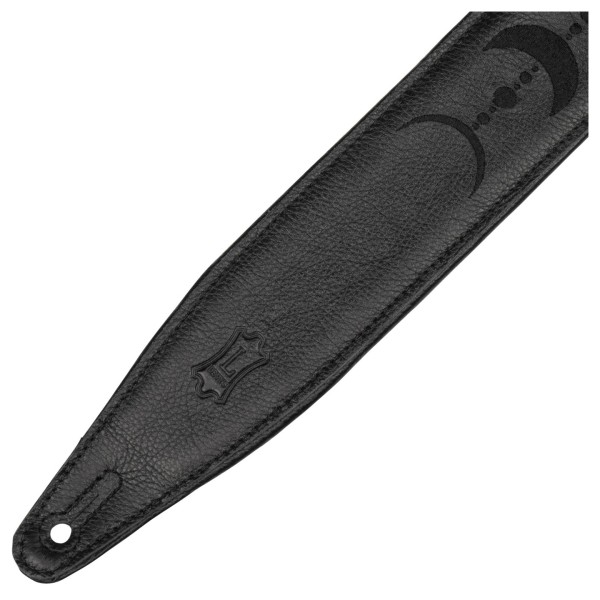 Levy's Moon Phases 2.5" Leather Guitar Strap, Black - end