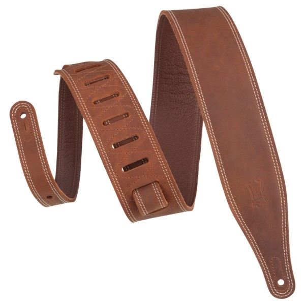 Levy's Like Butter 2.5" Premium Leather Guitar Strap, Brown