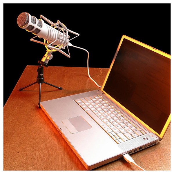 Rode Podcaster USB Condenser Microphone - With Laptop