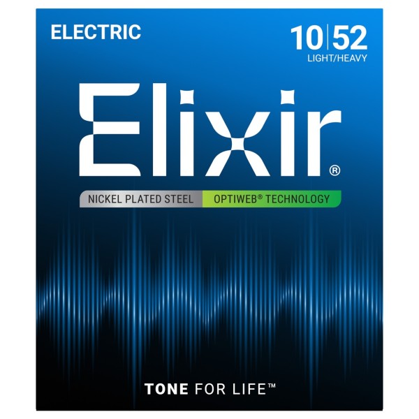 Elixir 19077 OPTIWEB Coated Electric Guitar Strings, 10-52