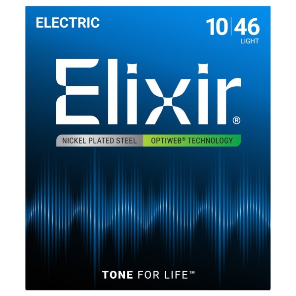 Elixir 19052 OPTIWEB Coated Electric Guitar Strings, 10-46