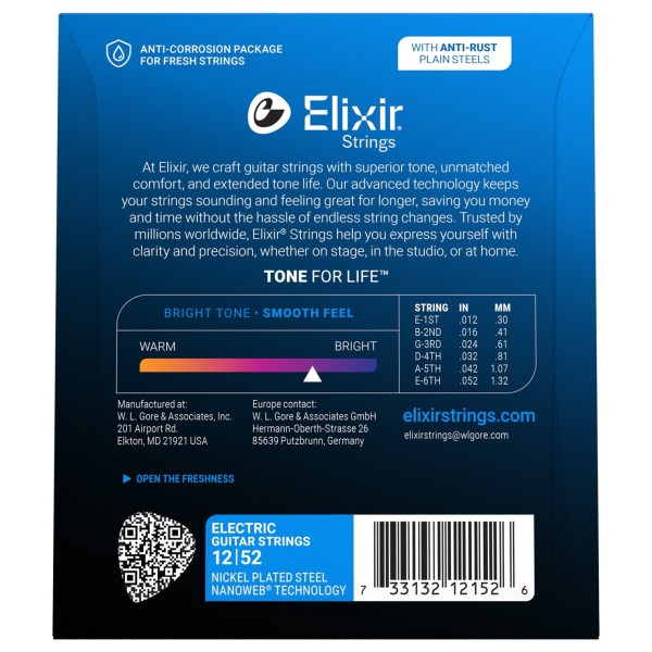 Elixir 12152 NANOWEB Heavy Strings, 12-52 - back