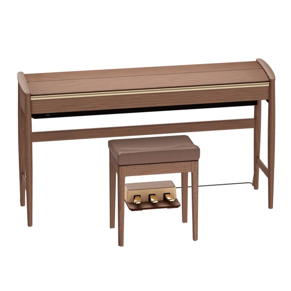 Roland Kiyola KF-20 Digital Piano with Stool, Walnut- Closed