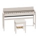 Roland Kiyola KF-20 Digital Piano with Stool, Sheer White