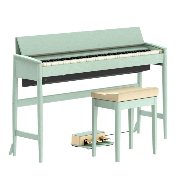 Roland Kiyola KF-20 Digital Piano with Stool, Celadon Green- Angle